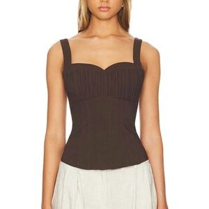 Free People Sasha Brown Corset Tank Bustier Top Size XL